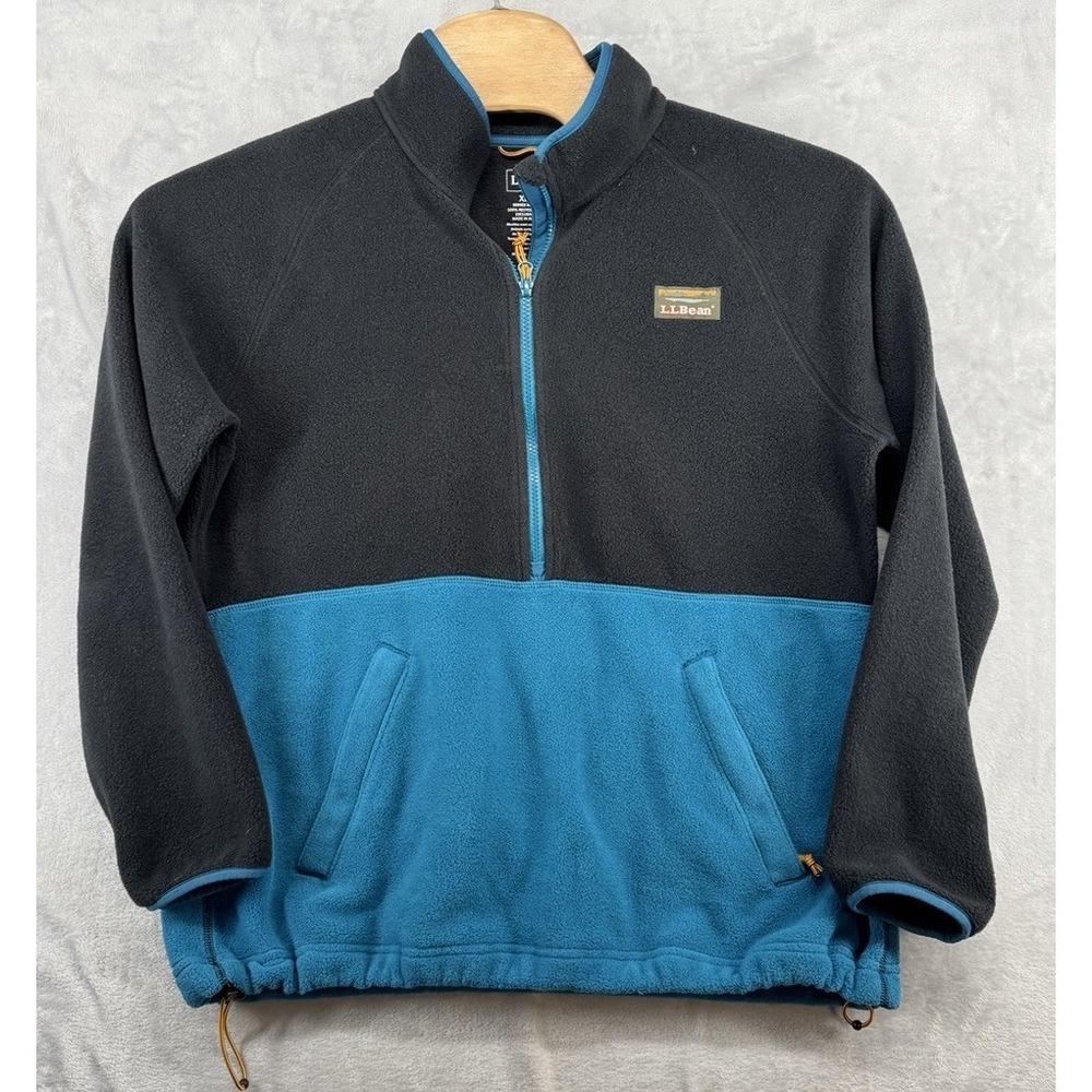 LL Bean Fleece Colorblock Pullover 1/2 Zip Jacket Men's Size XL Regular